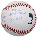 Gary Player Signed MLB Baseball w/HoF 74, 3x Masters, 65 US Open, 3x British Open, 2x PGA Inscr. JSA #CA63077 