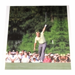 Jack Nicklaus Signed 1986 Masters Raises Putter Historic Image on 24x23 Canvas JSA ALOA