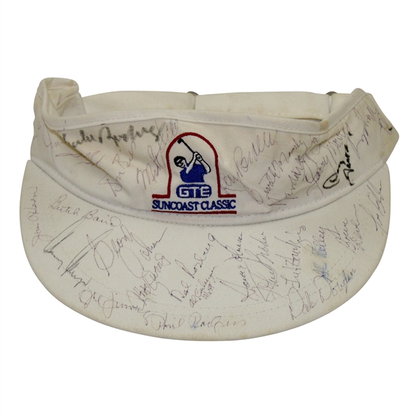 Suncoast Classic Visor Signed By 30 Senior Tour Players w/Elder, Bob Rosburg, Gary Player & more JSA ALOA
