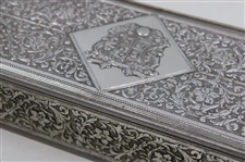 Ornate Golf Clubs & Golf Ball Shield Designed Golf Ball Box w/Removeable Lid Made by Guildraft New York