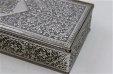 Ornate Golf Clubs & Golf Ball Shield Designed Golf Ball Box w/Removeable Lid Made by Guildraft New York