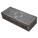 Ornate Golf Clubs & Golf Ball Shield Designed Golf Ball Box w/Removeable Lid Made by Guildraft New York