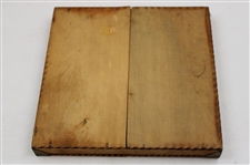 Vintage Pyrography Scarf Box Depicting Two 1910 Era Lady Golfers Walking w/Club Over Shoulder