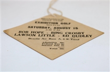 1941 Bob Hope/Lawson Little vs Ed Dudley/Bing Crosby at Broadmoor GC Exhibition Ticket