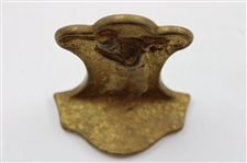 Pair High Gilded Metal Bookends with 1920's Golfer in Relief