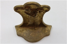 Pair High Gilded Metal Bookends with 1920's Golfer in Relief