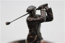 Silver Plated 1920's Era Golferin the Center Ashtray by The Wilcox International Silver Co.