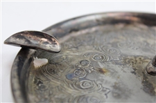 Silver Plated 1920's Era Golferin the Center Ashtray by The Wilcox International Silver Co.