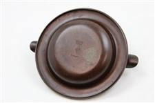 Patented Art Deco Bronze Sterling Overlay Golfer In Relief Match Holder Ashtray by The Heintz Art Metal Co.