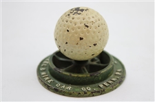 Circular Cast Iron Wheel w/Dimple Golf Ball Paperweight - Hockensmith Wheel & Mine Car Co. - Penn, PA