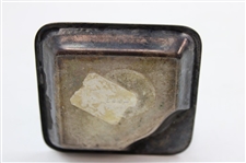 c.1920's Small Silver Plated Ashtray Depicting a Bear Golfer