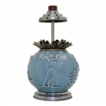 Circa 1920s Rookwood Golf & Other Sports Blue Cigarette Dispenser