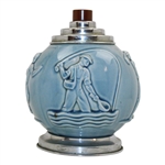 Circa 1920's Rookwood Golf & Other Sports Blue Cigarette Dispenser