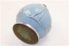 Circa 1920's Rookwood Golf & Other Sports Blue Cigarette Dispenser