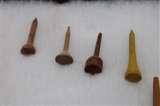 Eighteen (18) Various Classic & Vintage Golf Tees in Protective Display