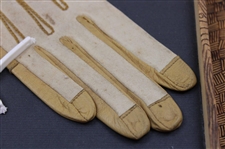 Pair of c.1900 Era 'The Vardon Grip' Golf Gloves in a Pyrography Golf Box