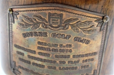 Vintage Bourne Golf Club '1874' Brass Plaque Water/Ice Cooler