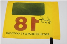 Gary Player Signed 2001 The OPEN at Royal Lytham & St. Annes Flag w/'59 68 74'JSA #CB46487
