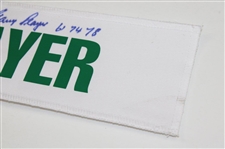 Gary Player Signed White with Green Caddy Nameplate w/'61 74 78' JSA ALOA