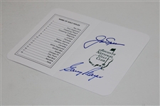 Jack Nicklaus & Gary Player Signed Augusta National GC Scorecard JSA ALOA