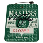 Nick Faldo Signed 1990 Masters Tournament SERIES Badge #X10353 JSA ALOA