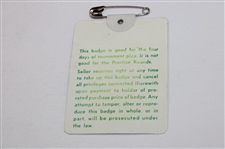 Craig Stadler Signed 1982 Masters Tournament SERIES Badge #23239 JSA ALOA