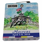 Patrick Reed Signed 2018 Masters Tournament SERIES Badge #Q03508 JSA ALOA