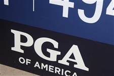2025 PGA Championship 18th Hole Tournament Used Yardage Sign - Scottie Scheffler Winner