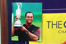 Tiger Woods & Jack Nicklaus Ltd Ed Signed 2005 OPEN at St Andrews Flag UDA #BAK06992