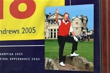 Tiger Woods & Jack Nicklaus Ltd Ed Signed 2005 OPEN at St Andrews Flag UDA #BAK06992