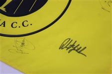 Woods, Payne, Phil Mickelson & others Signed 1998 Nissan Open Yellow Flag w/Ticket PSA #AL05624