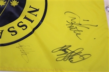 Woods, Payne, Phil Mickelson & others Signed 1998 Nissan Open Yellow Flag w/Ticket PSA #AL05624