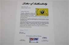 Woods, Payne, Phil Mickelson & others Signed 1998 Nissan Open Yellow Flag w/Ticket PSA #AL05624