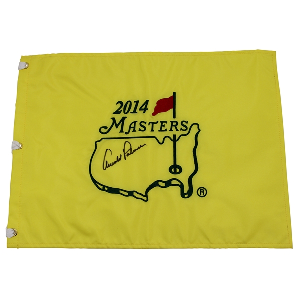 Arnold Palmer Signed 2014 Masters Embroidered Flag JSA ALOA