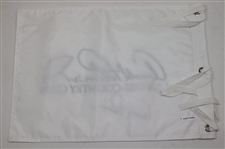 Arnold Palmer Signed Latrobe Country Club White Embroidered Flag w/ Two (2) Logo Balls JSA ALOA