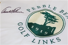 Arnold Palmer Signed Pebble Beach White Embroidered Flag JSA ALOA