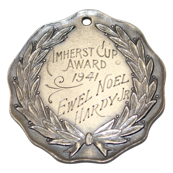 1941 Amherst Cup Sterling Silver Medal Awarded To Ewel Noel Hardy Jr.