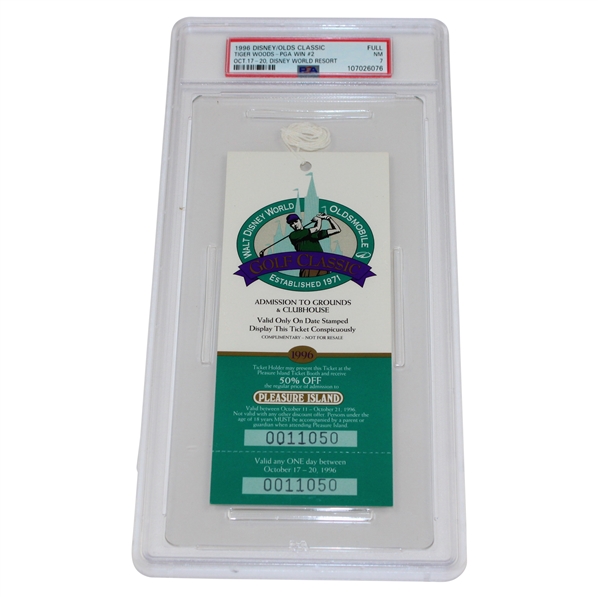 1996 Walt Disney World/Oldsmobile Classic-Full Tiger Woods-PGA Win #2 PSA 7 NM