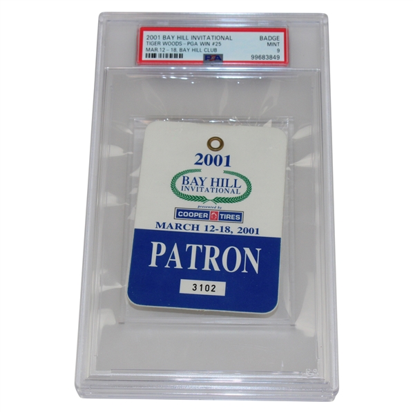 2001 Bay Hill Invitational Championship Badge PSA 9