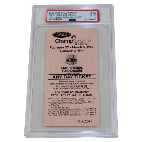 2006 Ford Championship-Full Tiger Woods-PGA Win #48 PSA 4 VG-EX