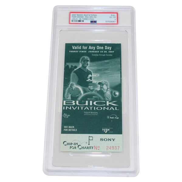 2007 Buick Invitational-Full Tiger Woods - PGA Win #55 PSA 4 VG-EX