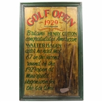 Henry Cotton Congratulates Walter Hagen 1929 Golf Open Wooden Presentation Board w/Display Iron