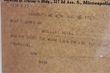Original 1927 Telegram Received by Bobby Jones During US Amateur - August 26th - Framed