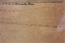 Original 1927 Telegram Received by Bobby Jones During US Amateur - August 26th - Framed