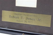 Original 1927 Telegram Received by Bobby Jones During US Amateur - August 26th - Framed
