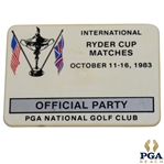 1983 Ryder Cup at PGA National Official Party Badge