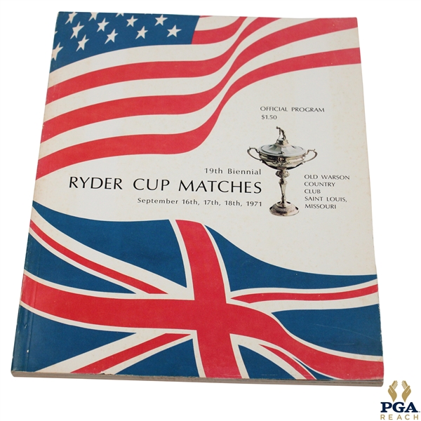 1971 Ryder Cup at Old Warson Program