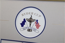 1991 Ryder Cup American Team Photo w/Trophy on Beach w/Flag - Framed