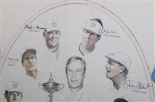 1999 Ryder Cup at Brookline Team USA Official Poster - Framed