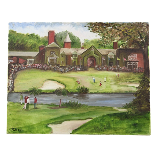 The 18th at The Belfry Oil Painting On Canvas by Artist H. Beck 
